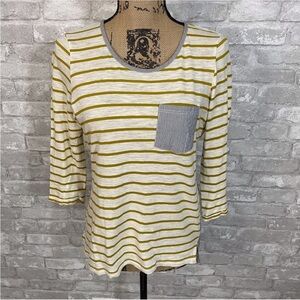Downeast Striped Button Back Top